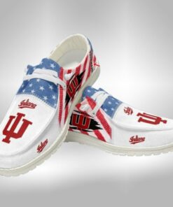 Indiana Hoosiers Personalized Hey Dude Shoes V1