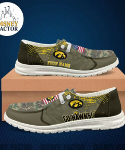 Iowa Hawkeyes Camo Hey Dude Shoes – Customized Camo Hey Dudes