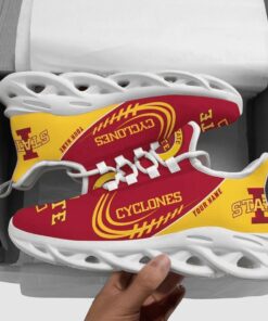 Iowa State Cyclones Cardinal Gold Max Soul Shoes | Personalized Name Sport Sneakers