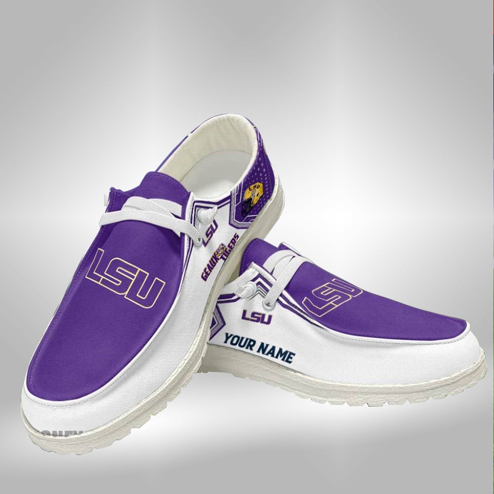 Custom Name Lsu Tigers Hey Dude Shoes – Personalized Lsu Tigers Sneakers V3