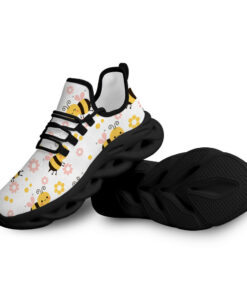 Max Soul Bee Cartoons And Little Flowers Sport Sneakers On White Background