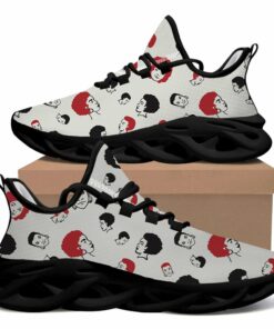 Max Soul Black Red And White Afro American Young Women’s Faces Sport Sneakers