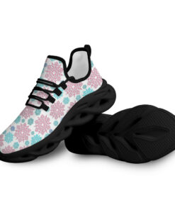 Max Soul Shoes With Beautiful Pink And Blue Snowflakes Design On White Background