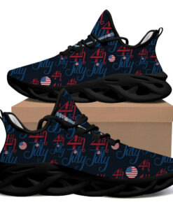 Max Soul Shoes With Beautiful Typography 4Th Of July Design And Circle Flag Pattern