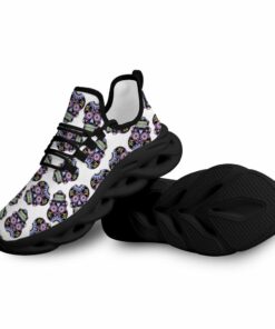 Max Soul Shoes With Beautiful Violet Sugar Skulls Mexican Design On White Background