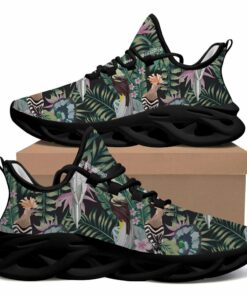 Max Soul Shoes With Birds Parrot Hoopoe And Plants Leaves Flowers Design