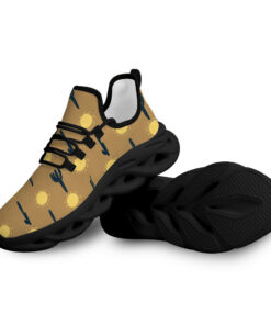 Max Soul Shoes With Black Cactus And Yellow Sun Design On Brown Background