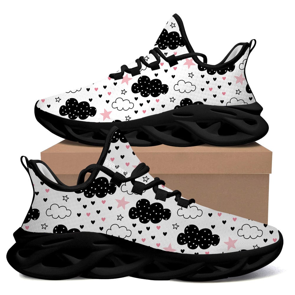 Max Soul Black Red And White Afro American Young Women’s Faces Sport Sneakers