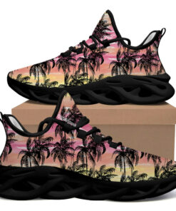 Max Soul Shoes With Black Palm Tree Silhouettes On Sunset Watercolor Background