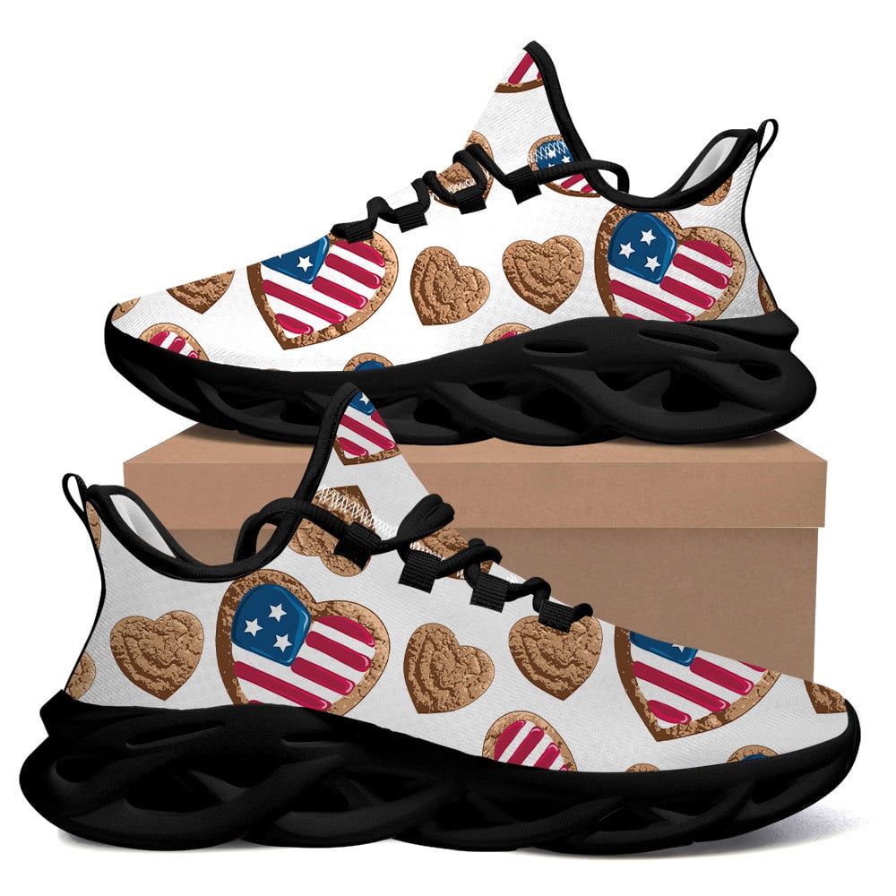 Max Soul Shoes With Usa Flag Stars Pattern On Black Background