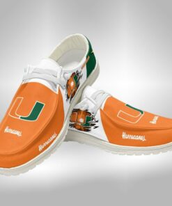 Miami Hurricanes Custom Name Hey Dude Shoes Sneakers V1