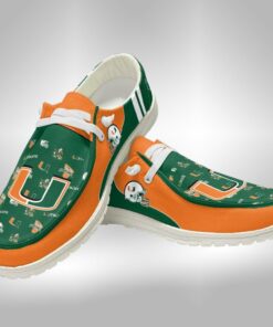 Miami Hurricanes Custom Name Hey Dude Shoes Sneakers V3