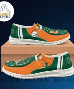 Miami Hurricanes Custom Name Hey Dude Shoes Sneakers V3