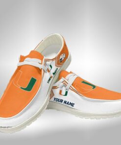 Miami Hurricanes Custom Name Hey Dude Shoes Sneakers V5