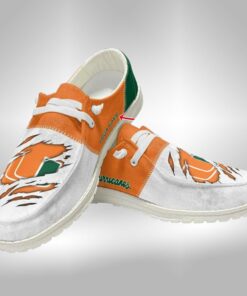 Miami Hurricanes Custom Name Hey Dude Shoes Sneakers V6