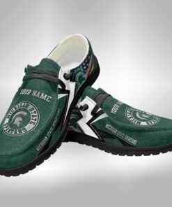 Michigan State Spartans Custom Name Hey Dude Shoes – Personalized Sneakers