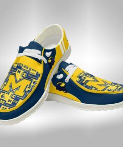 Michigan Wolverines Hey Dude Shoes With Custom Name V2