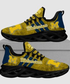 Michigan Wolverines Maize Blue Max Soul Shoes | Personalized Name