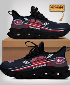 Montreal Canadiens Nhl Team Logo Customized Max Soul Shoes With Hexagon Pattern Print