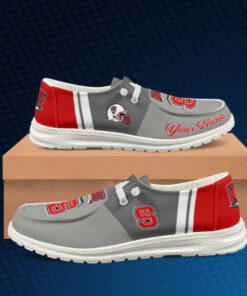 Nc State Wolfpack Custom Name Hey Dude Shoes – Personalized Sneakers V5