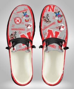 Nebraska Cornhuskers Mascot Logo Custom Name Hey Dude Shoes