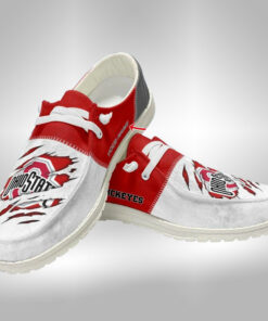 Ohio State Buckeyes Hey Dude Shoes With Custom Name V3