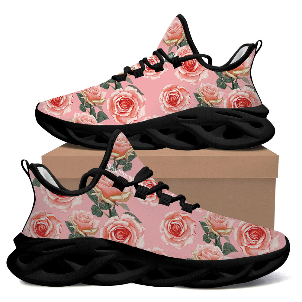 Max Soul Shoes With Bees In Daisy Flower Garden Design On Pink Background