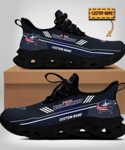 Personalized Name Columbus Blue Jackets Nhl Team Logo Max Soul Shoes