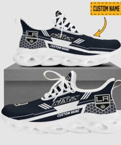 Personalized Name Los Angeles Kings Max Soul Sneakers | Hexagon Pattern