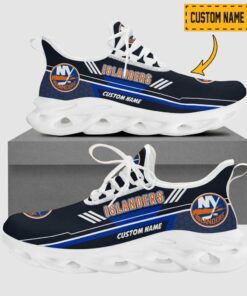 Personalized Name New York Islanders Max Soul Sneakers | Hexagon Pattern