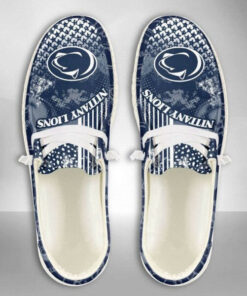 Personalized Name Penn State Nittany Lions Cross Lines Pattern Hey Dude Shoes