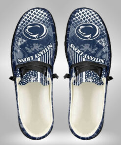 Personalized Name Penn State Nittany Lions Cross Lines Pattern Hey Dude Shoes