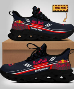 Personalized Name Red Bull Max Soul Sneakers | Hexagon Pattern