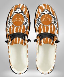 Personalized Name Texas Longhorns Skull Wings Star Pattern Hey Dude Shoes