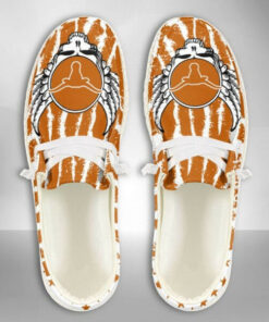 Personalized Name Texas Longhorns Skull Wings Star Pattern Hey Dude Shoes