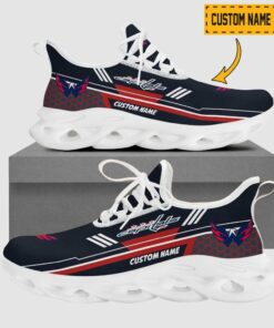 Personalized Name Washington Capitals Max Soul Sneakers | Hexagon Pattern V2