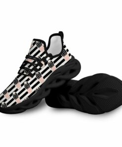 Pink Cactus Pot Max Soul Shoes With Black And White Striped Background