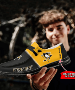 Pittsburgh Penguins Custom Name Hey Dude Shoes