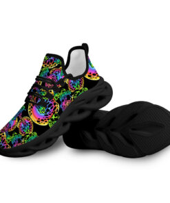 Psychedelic Glowing Magic Mushrooms Max Soul Shoes | Black Background