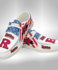 Rutgers Scarlet Knights Custom Name Hey Dude Shoes Sneakers V3