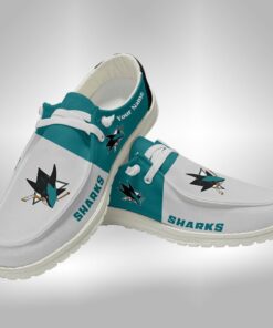 San Jose Sharks Custom Name Hey Dude Shoes