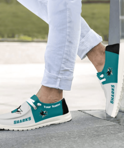 San Jose Sharks Custom Name Hey Dude Shoes