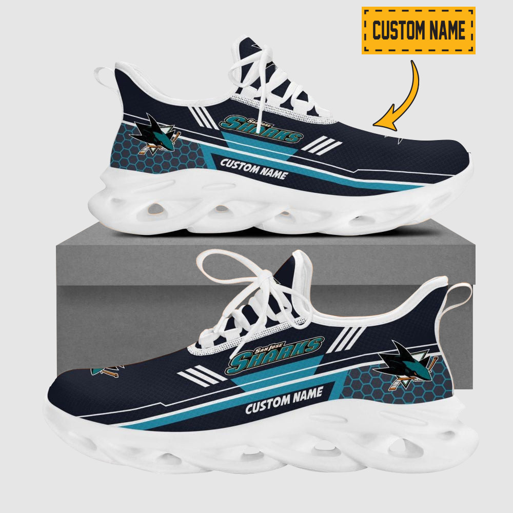 Customized Anaheim Ducks Nhl Team Logo And Hexagon Pattern Printed Max Soul Shoes