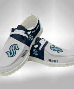 Seattle Kraken Custom Name Hey Dude Shoes