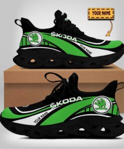 Skoda Auto Wave Line Logo Design Clunky Sneakers | Custom Name