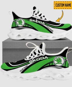 Skoda Auto Wave Line Logo Design Clunky Sneakers | Custom Name