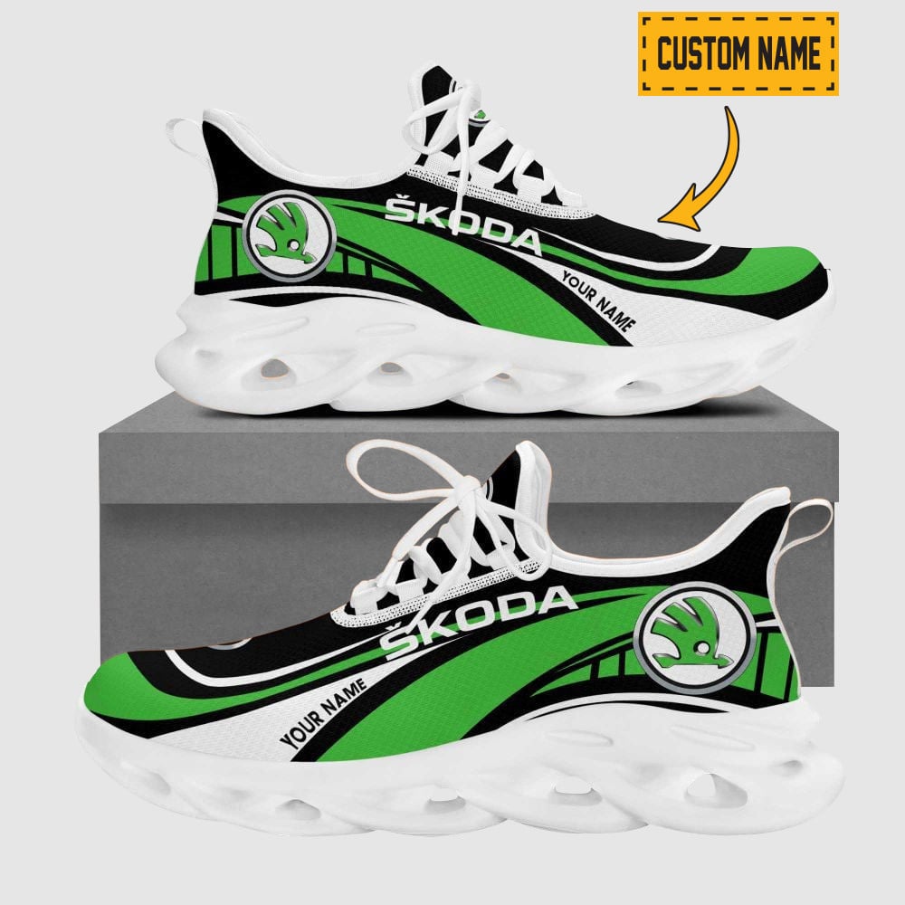 Custom Name Plymouth Wave Line Logo Design Clunky Sneakers