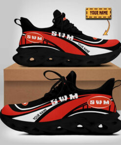 Swm Motorcycles Wave Line Logo Design Clunky Sneakers | Custom Name