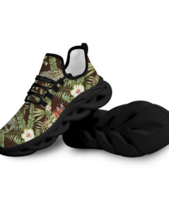 Tropical Hibiscus Flowers Leopard And Tiger Max Soul Shoes