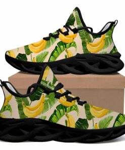 Tropical Leaves And Banana Pair Pattern Max Soul Shoes